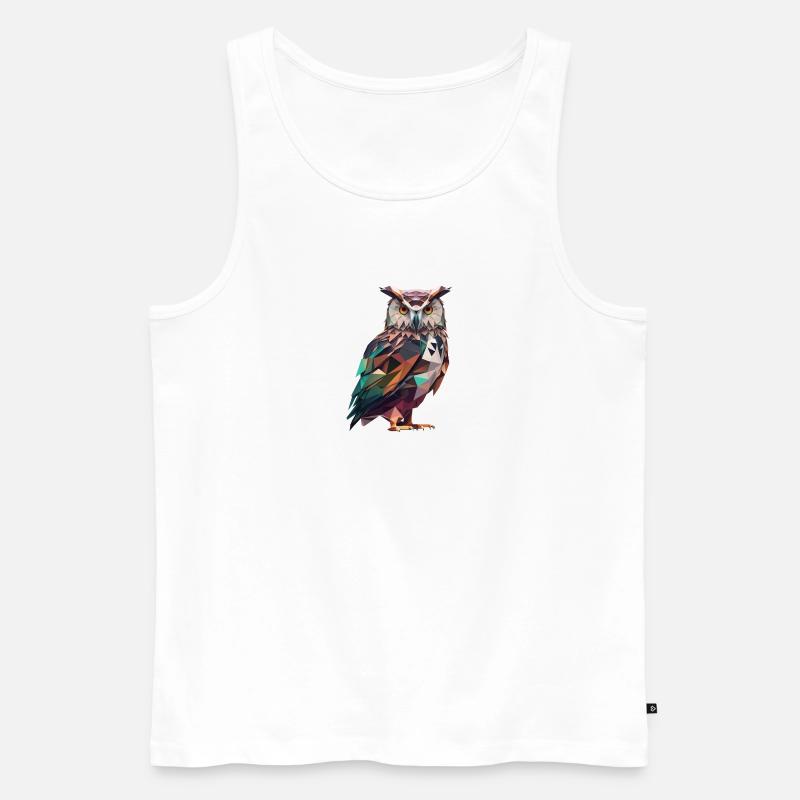 Prächtige Polygon-Eule – Vogelkunst - Männer Premium Bio Tank Top - Weiß