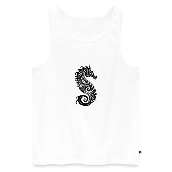 Little cute tattoo style seahorse - Men's Premium Organic Tank Top - white - Front - AI Model Male 178 light (178cm)
