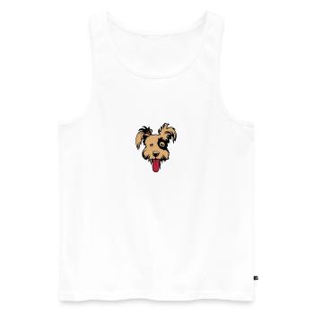 chien caniche dessin 202 - Débardeur bio Premium Homme - blanc - Devant - Michal (187cm)