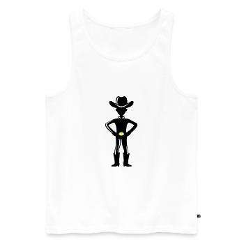 Cowboy - Männer Premium Bio Tank Top - Weiß - Vorne - AI Model Male 178 light (178cm)