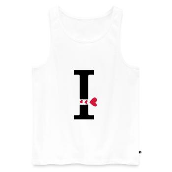Großbuchstabe I mit Herzen - Männer Premium Bio Tank Top - Weiß - Vorne - AI Model Male 178 light (178cm)