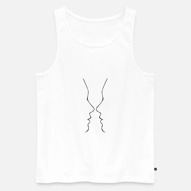 Face to Face - Männer Premium Bio Tank Top - Weiß