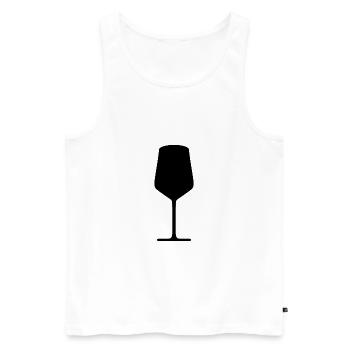 Wine Glass Black Vino Glass - Men's Premium Organic Tank Top - white - Front - AI Model Male 178 light (178cm)