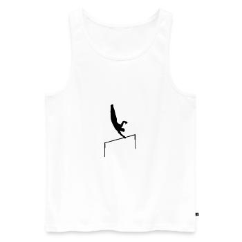 Turner, Turner am Reck - Männer Premium Bio Tank Top - Weiß - Vorne - AI Model Male 178 light (178cm)