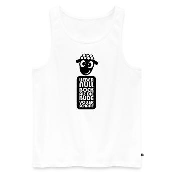 Null Bock - Männer Premium Bio Tank Top - Weiß - Vorne - AI Model Male 178 light (178cm)