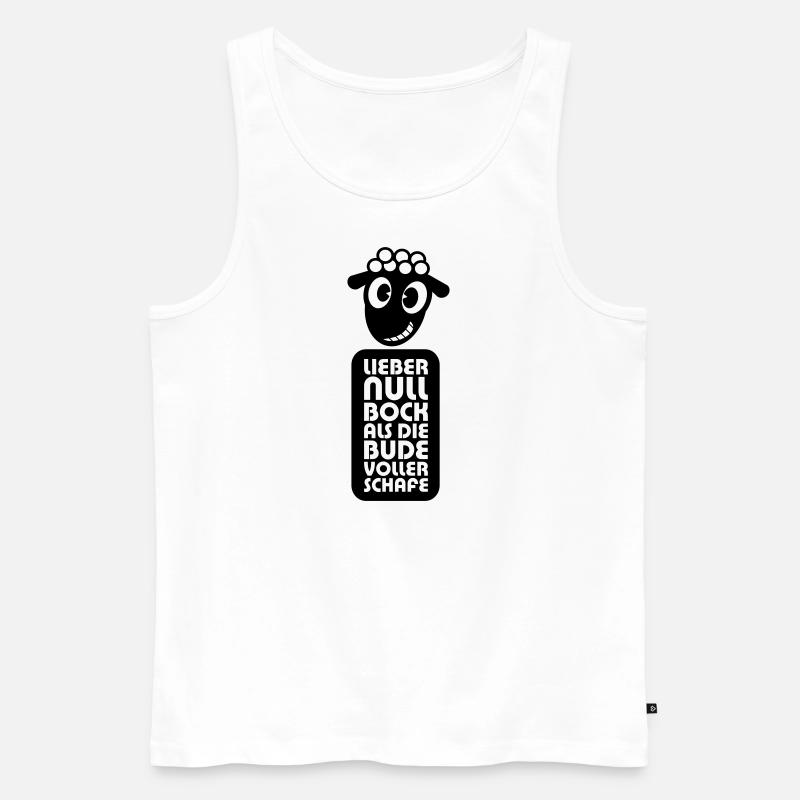 Null Bock - Männer Premium Bio Tank Top - Weiß