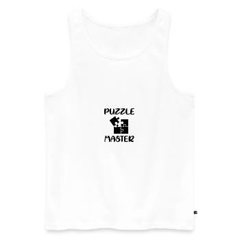 Puzzle Master Autism Puzzle Gift Idea - Men's Premium Organic Tank Top - white - Front - AI Model Male 178 light (178cm)