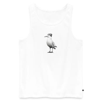 Chapeau de mouette oiseau mer du Nord Hambourg Bonnet Kiel - Débardeur bio Premium Homme - blanc - Devant - Michal (187cm)