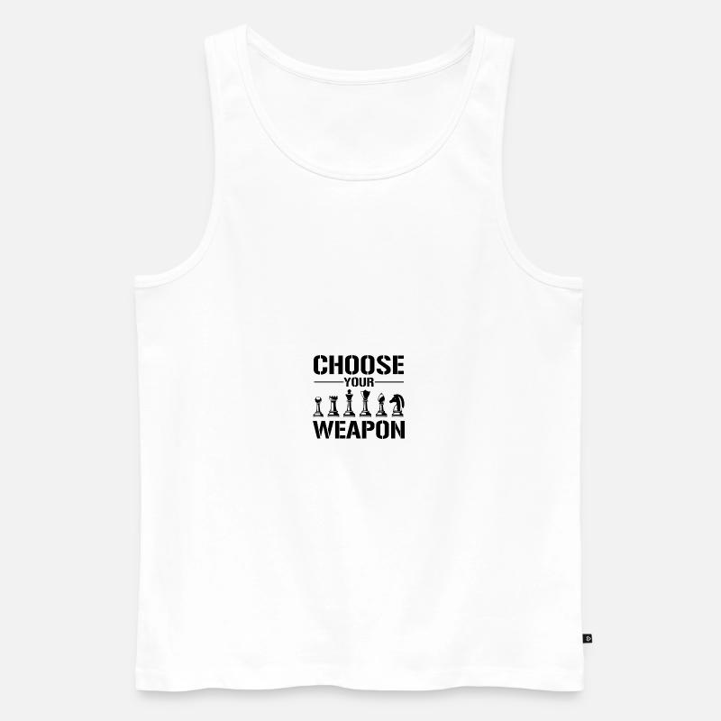Schach figuren - Männer Premium Bio Tank Top - Weiß