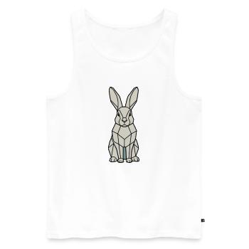 Geometrischer Hase Low Poly Modern - Männer Premium Bio Tank Top - Weiß - Vorne - Michal (187cm)