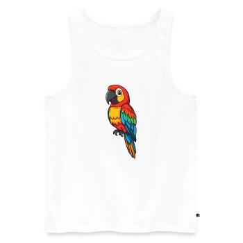 Illustration colorée de perroquet - Débardeur bio Premium Homme - blanc - Devant - Michal (187cm)