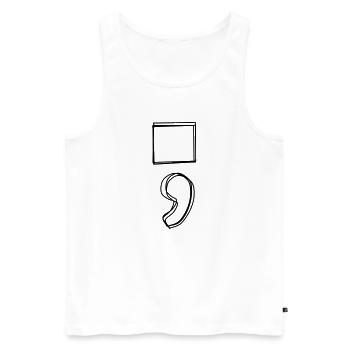Semikolon handgezeichnet - Männer Premium Bio Tank Top - Weiß - Vorne - Michal (187cm)