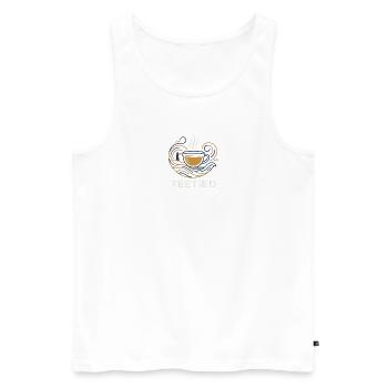 Nordsee Teetied & Sturm – Minimalistisches Küsten- - Männer Premium Bio Tank Top - Weiß - Vorne - Michal (187cm)