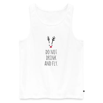 Do not drink and fly. Rudolf - Männer Premium Bio Tank Top - Weiß - Vorne - AI Model Male 178 light (178cm)