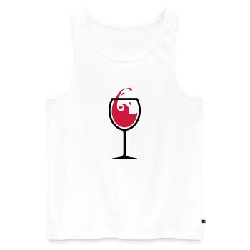 05 Weinglas Herz Tropfen Liebe - Männer Premium Bio Tank Top - Weiß - Vorne - AI Model Male 178 light (178cm)