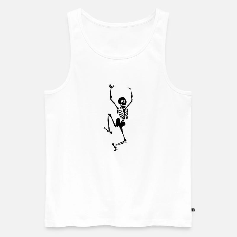 Tanzendes Skelett - Männer Premium Bio Tank Top - Weiß