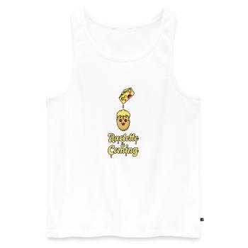 Raclette Is Coming - Männer Premium Bio Tank Top - Weiß - Vorne - AI Model Male 178 light (178cm)