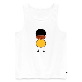 Funky Chick - Débardeur bio Premium Homme - blanc - Devant - AI Model Male 178 light (178cm)