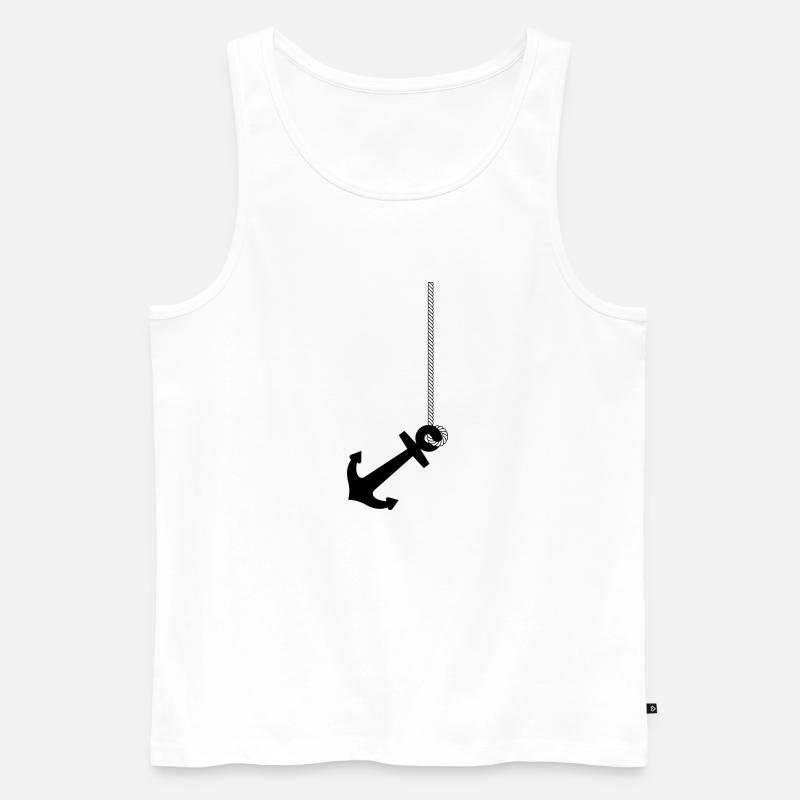 Anker mit Seil - Männer Premium Bio Tank Top - Weiß