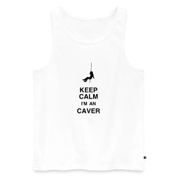 Caver Speleology Speläologie Spéléo Spéléologue - Men's Premium Organic Tank Top - white - Front - AI Model Male 178 light (178cm)