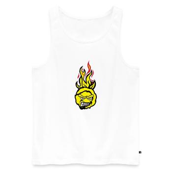 tennis face cartoon flame feroce - Men's Premium Organic Tank Top - white - Front - Michal (187cm)