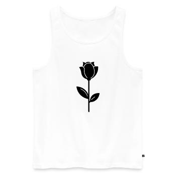 Fleur rose - Débardeur bio Premium Homme - blanc - Devant - AI Model Male 178 light (178cm)