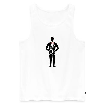 Enterrement de vie de garçon Marié Enterrement de vie de garçon - Débardeur bio Premium Homme - blanc - Devant - Michal (187cm)