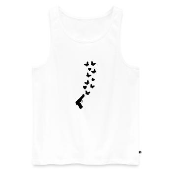 peace_gun1 - Débardeur bio Premium Homme - blanc - Devant - Michal (187cm)