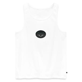 Vortex-Gitter Wurmloch - Männer Premium Bio Tank Top - Weiß - Vorne - AI Model Male 178 light (178cm)