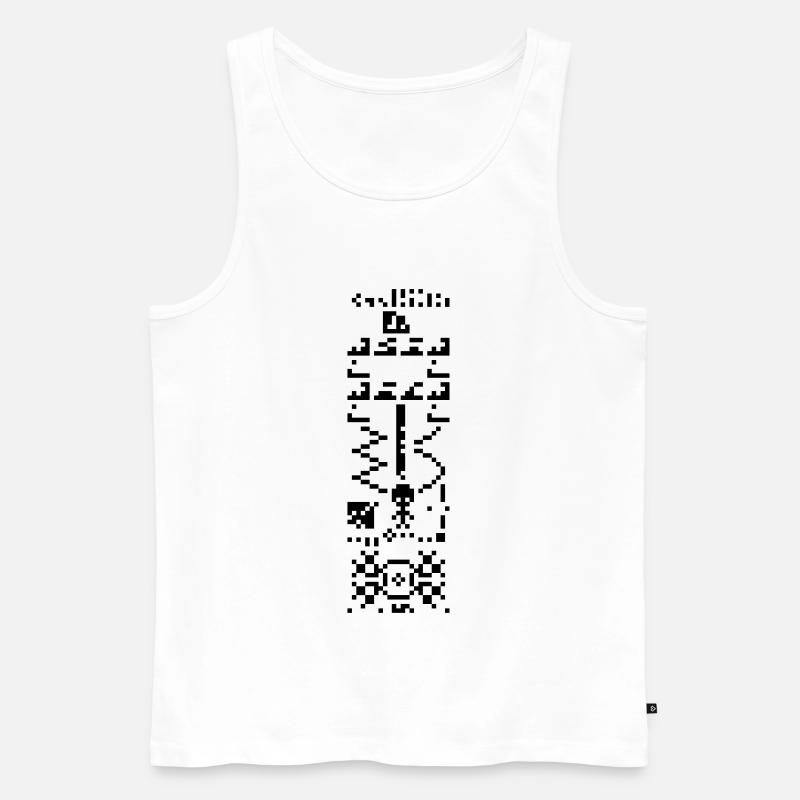 Arecibo Binary Message Answer Reply - Men's Premium Organic Tank Top - white