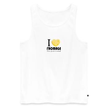 i love fromage - Débardeur bio Premium Homme - blanc - Devant - Michal (187cm)