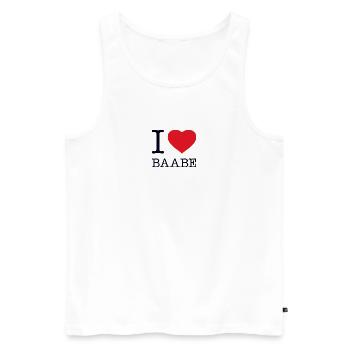 J’ADORE BAABE - Débardeur bio Premium Homme - blanc - Devant - AI Model Male 178 light (178cm)