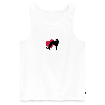 Barsoi meine Liebe - Männer Premium Bio Tank Top - Weiß - Vorne - AI Model Male 178 light (178cm)