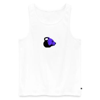 Kettlebell Bear Bear Dynamic Fitness - Men's Premium Organic Tank Top - white - Front - Michal (187cm)