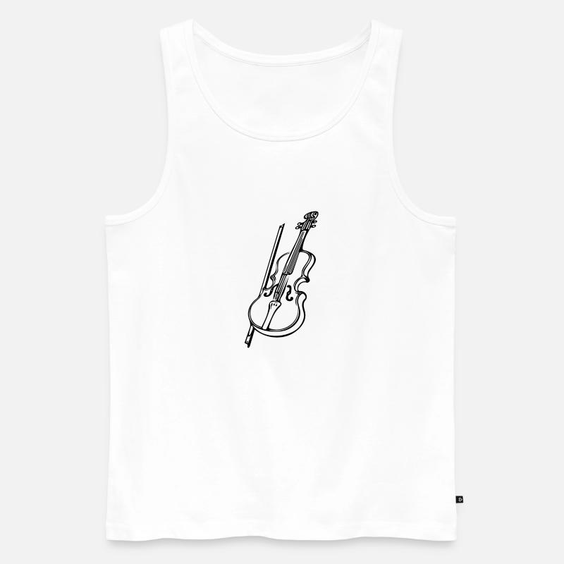 Antike Geige mit Geigenbogen - Männer Premium Bio Tank Top - Weiß