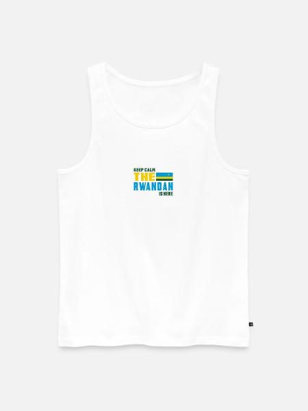 Design drapeau Rwanda Keep Calm - Débardeur bio Premium Homme - blanc