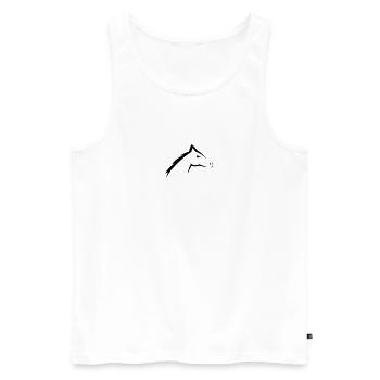 Pferde Kopf | Horse Head Silhouette Design - Männer Premium Bio Tank Top - Weiß - Vorne - AI Model Male 178 light (178cm)