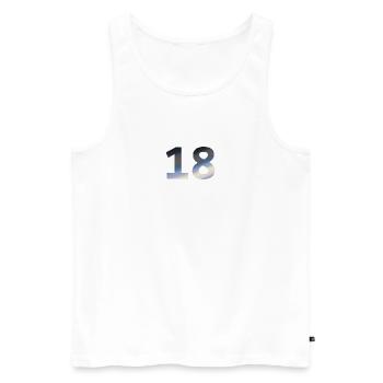 geburtstagsfeier, 18 farbverlauf tagesanbruch - Männer Premium Bio Tank Top - Weiß - Vorne - AI Model Male 178 light (178cm)