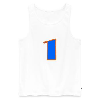 1 YEAR. 1ST ANNIVERSARY. BIRTHDAY 1 YEAR. ONE - Men's Premium Organic Tank Top - white - Front - Michal (187cm)