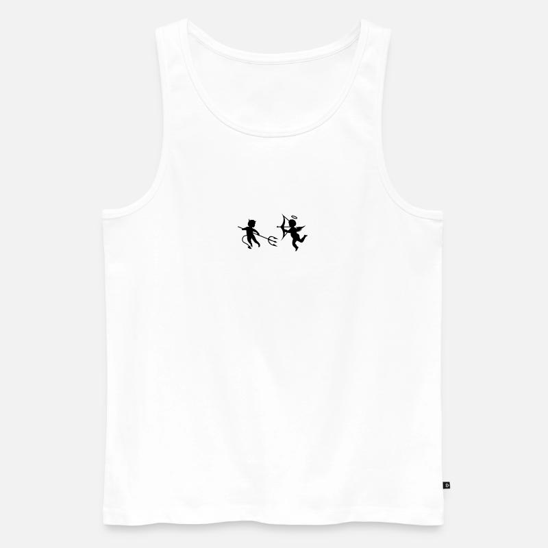 Ein kleiner Teufel und ein Engel - Männer Premium Bio Tank Top - Weiß