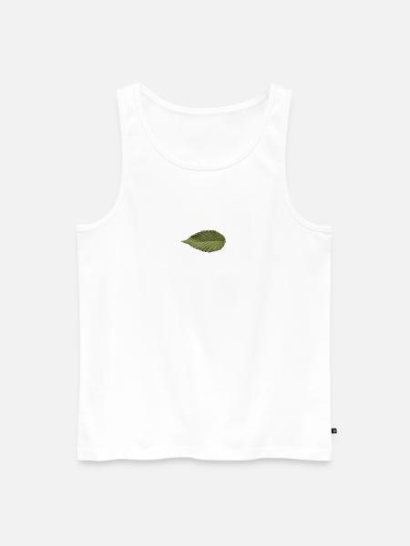 Leaf Structure Olive Green Pattern - Men's Premium Organic Tank Top - white