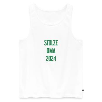 Stolze Oma 2024 – Perfekt für frischgebackene Omas - Männer Premium Bio Tank Top - Weiß - Vorne - Michal (187cm)