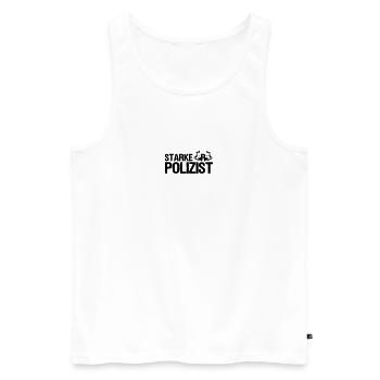 Starker Polizist, Polizei, Sprüche, Geschenk - Männer Premium Bio Tank Top - Weiß - Vorne - AI Model Male 178 light (178cm)