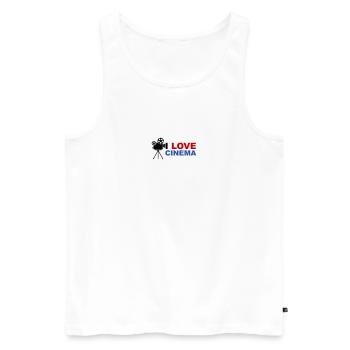 Love Cinema Bold Red Blue Typography - Men's Premium Organic Tank Top - white - Front - AI Model Male 178 light (178cm)