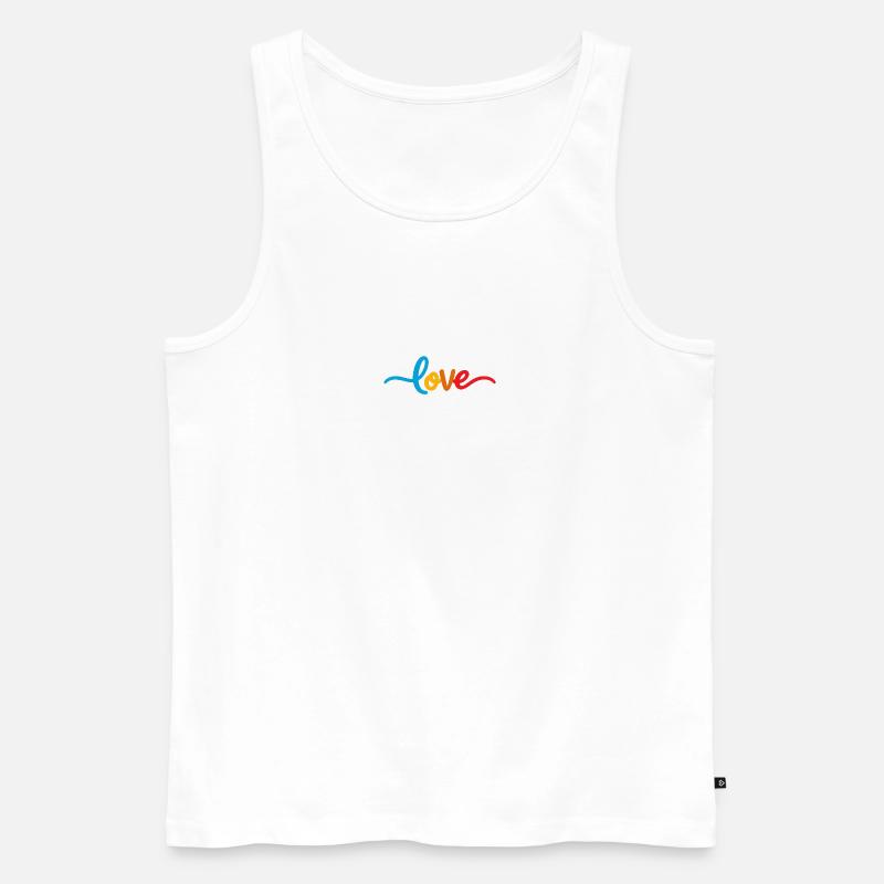 Herzliche Liebesbotschaft in Bunt - Männer Premium Bio Tank Top - Weiß