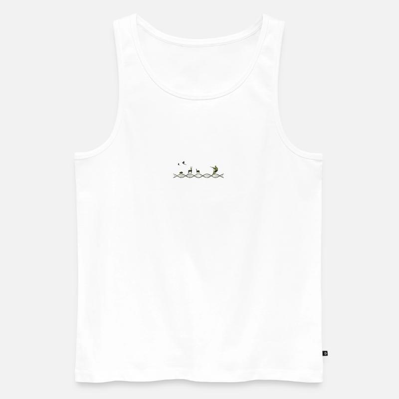 DNA Jagd Tarnmuster - Männer Premium Bio Tank Top - Weiß