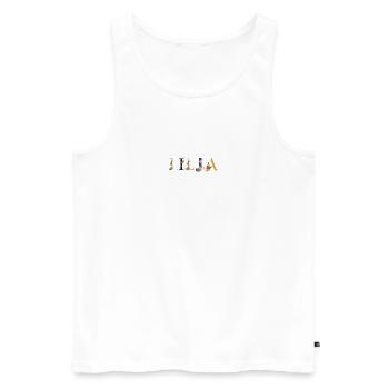 Le nom de LILJA décoré de fleurs - Débardeur bio Premium Homme - blanc - Devant - Michal (187cm)