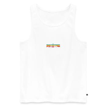 Lebendige Skyline-Streifen - Männer Premium Bio Tank Top - Weiß - Vorne - AI Model Male 178 light (178cm)