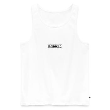 Maroc - Débardeur bio Premium Homme - blanc - Devant - AI Model Male 178 light (178cm)