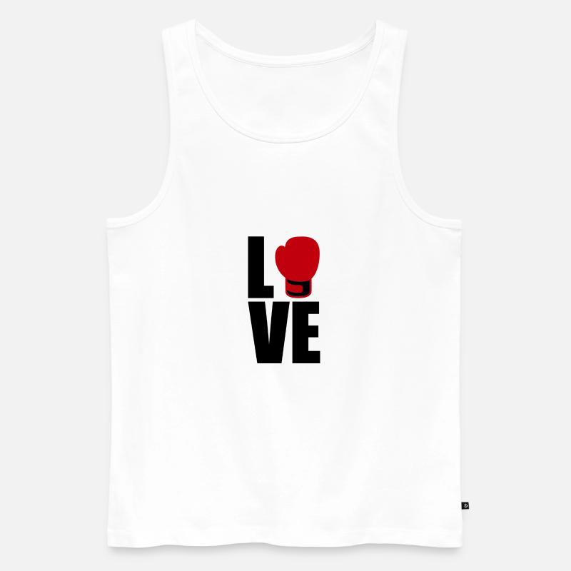 LOVE Boxhandschuhe - Männer Premium Bio Tank Top - Weiß